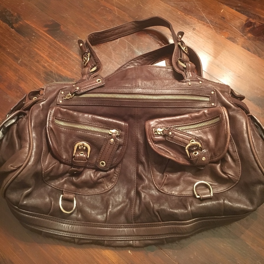 Brown leather Junior Drake Bag, large